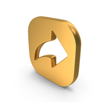 Gold Square Share Icon PNG & PSD Images