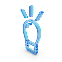 Blue Glass Bulb Idea Symbol PNG & PSD Images