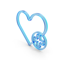 Heart Medical Plus Logo Glass PNG & PSD Images