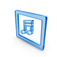 Blue Glass Music Symbol PNG & PSD Images