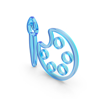 Blue Glass Paint Brush Symbol PNG & PSD Images