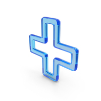 Blue Glass Math Addition Symbol PNG & PSD Images