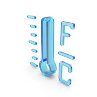 Blue Glass Medical Thermometer Symbol PNG & PSD Images