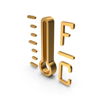 Gold Medical Thermometer Symbol PNG & PSD Images