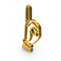 Gold Hand Alphabet D PNG & PSD Images