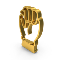 Gold Hand Alphabet M PNG & PSD Images