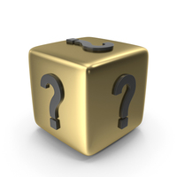 Gold Dice With Question Marks PNG & PSD Images
