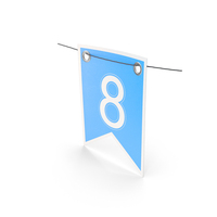 Garland Flag With Number 8 PNG & PSD Images