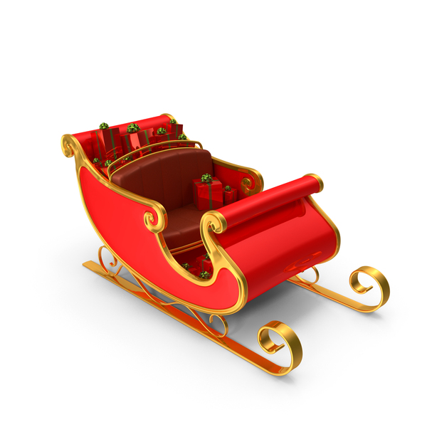 Santa's Sleigh With Christmas Gifts PNG & PSD Images