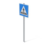 Crosswalk Road Sign Pole PNG & PSD Images