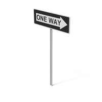 Black One Way Road Sign PNG & PSD Images