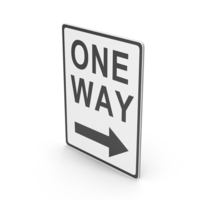 One Way Sign PNG & PSD Images