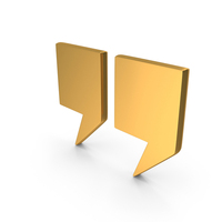 Gold Inverted Commas Icon PNG & PSD Images
