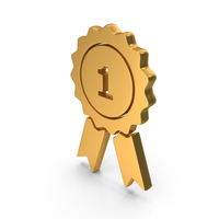 Gold Number One Badge Icon PNG & PSD Images