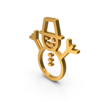 Gold Snowman Outline Icon PNG & PSD Images