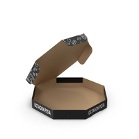 Pizza Packaging Octagonal Black PNG & PSD Images