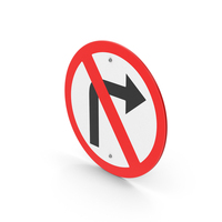 No Right Turn Road Sign PNG & PSD Images