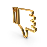 DISLIKE ICON GOLD PNG & PSD Images