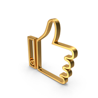 LIKE ICON GOLD PNG & PSD Images