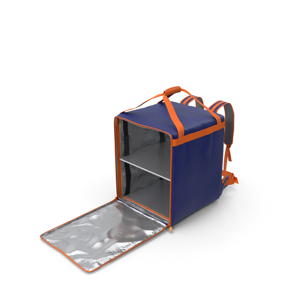 Open Orange Blue Food Delivery Bag PNG & PSD Images