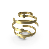 Circular Opposite Arrow Gold PNG & PSD Images