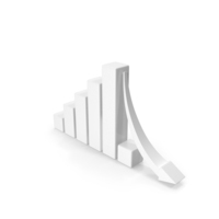 Growth Down Arrow White PNG & PSD Images