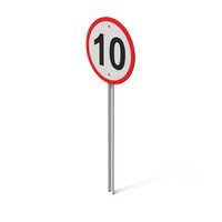 Maximum Speed 10 Road Sign PNG & PSD Images