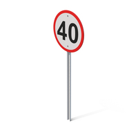 Maximum Speed 40 Road Sign PNG & PSD Images
