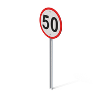 Road Sign Maximum Speed 50 PNG & PSD Images
