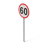 Road Sign Maximum Speed 60 PNG & PSD Images
