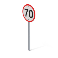 Road Sign Maximum Speed 70 PNG & PSD Images
