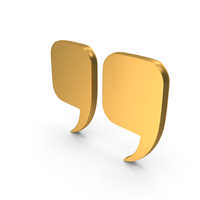 Gold Inverted Commas Icon PNG & PSD Images
