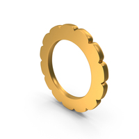 Out Line Border Flower Cut Icon Gold PNG & PSD Images