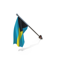 Bahamas Cloth Wall Mount Flag Stand PNG & PSD Images