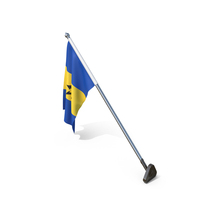 Barbados Cloth Wall Mount Flag Stand PNG & PSD Images