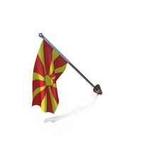 North Macedonia Cloth Wall Mount Flag Stand PNG & PSD Images