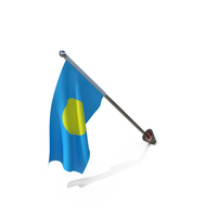 Palau Cloth Wall Mount Flag Stand PNG & PSD Images