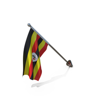 Uganda Cloth Wall Mount Flag Stand PNG & PSD Images