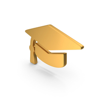 Graduation Ceremony Cap Icon Gold PNG & PSD Images