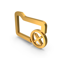 Gold Remove Folder Icon PNG & PSD Images