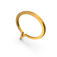 Gold Speech Balloon Icon PNG & PSD Images