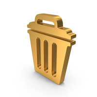 Trash Bin Gold PNG & PSD Images