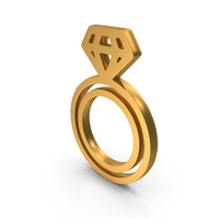 Gold Diamond Wedding Ring Icon PNG & PSD Images