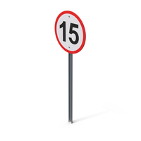 Road Sign Maximum Speed 15 PNG & PSD Images