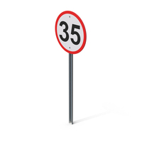 Road Sign Maximum Speed 35 PNG & PSD Images