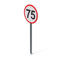 Road Sign Maximum Speed 75 PNG & PSD Images