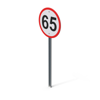 Road Sign Maximum Speed 65 PNG & PSD Images