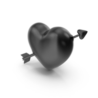 Black Heart with Arrow PNG & PSD Images