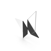 Tangram Butterfly Symbol Black And White PNG & PSD Images