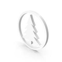 CHRISTMAS TREE CIRCLE ICON WHITE PNG & PSD Images